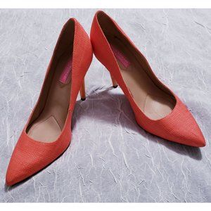 Isaac Mizrahi Isleeza Neon Coral Pointed Toe Stiletto Pumps